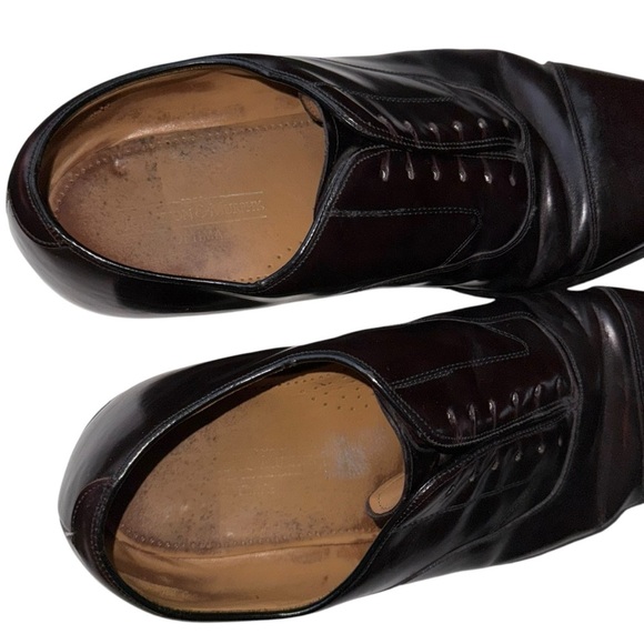 Johnston & Murphy Cap Toe Lace Up Oxford Shoes Burgundy Leather Men’s Size 10.5 - Picture 10 of 16
